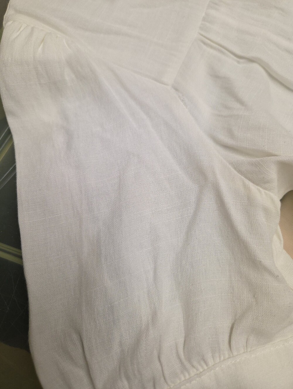 Jun & Ivy Women's White Puff Sleeve Blouse Small - Picture 6 of 7
